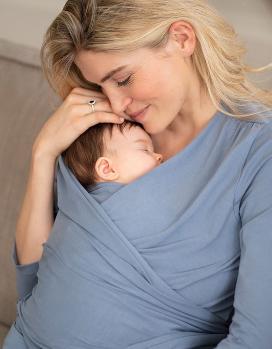 Women Seraphine Skin To Skin | Slate Blue Cotton ¾ Sleeve Skin To Skin Top