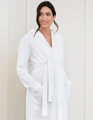 Women Seraphine Sleepwear | Cotton Hooded Waffle Maternity-To-Nursing Dressing Gown