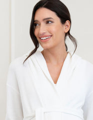 Women Seraphine Sleepwear | Cotton Hooded Waffle Maternity-To-Nursing Dressing Gown