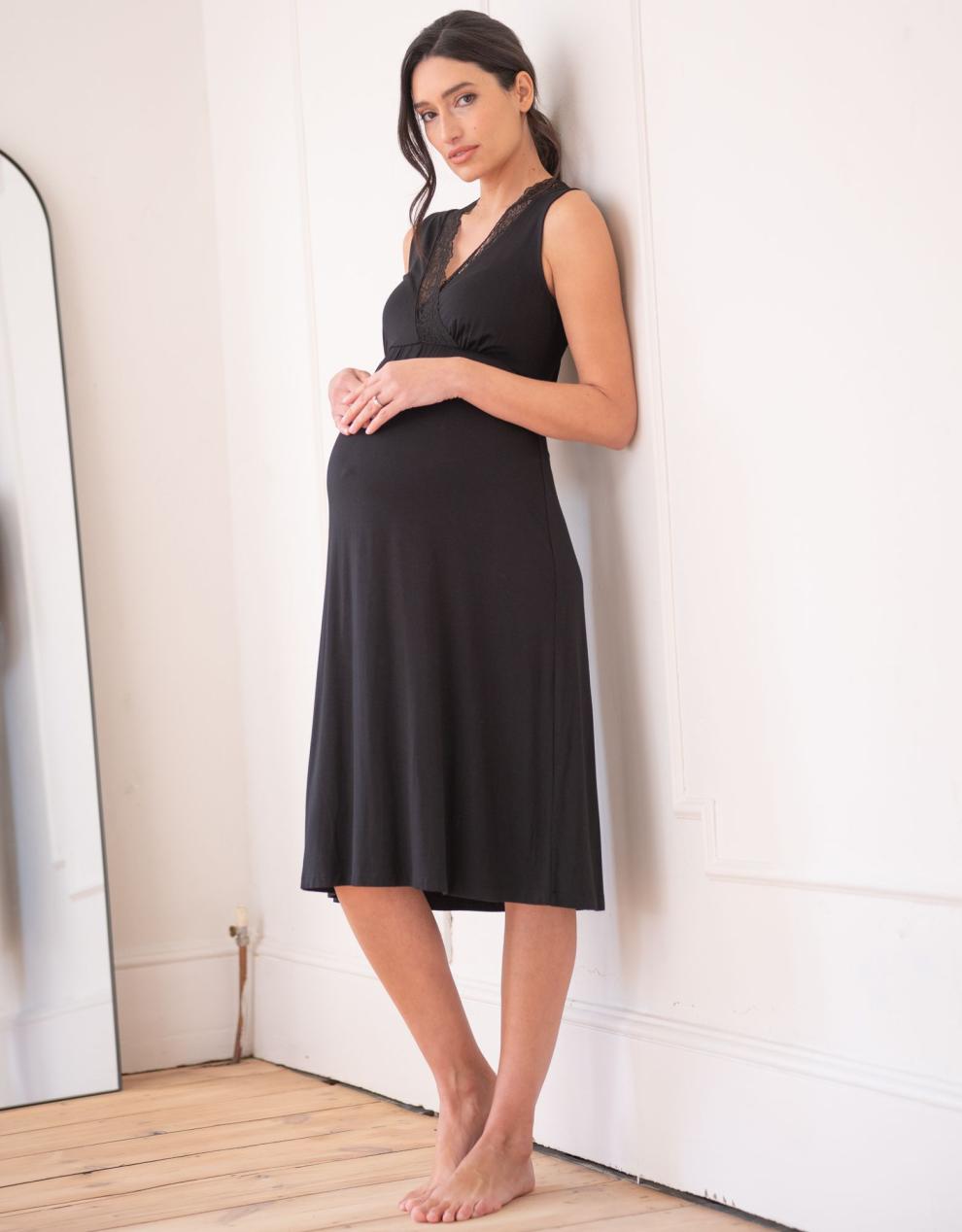 Women Seraphine Sleepwear | Lace Trim Crossover Maternity-To-Nursing Nightie