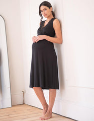Women Seraphine Sleepwear | Lace Trim Crossover Maternity-To-Nursing Nightie