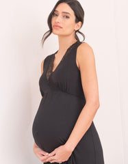 Women Seraphine Sleepwear | Lace Trim Crossover Maternity-To-Nursing Nightie
