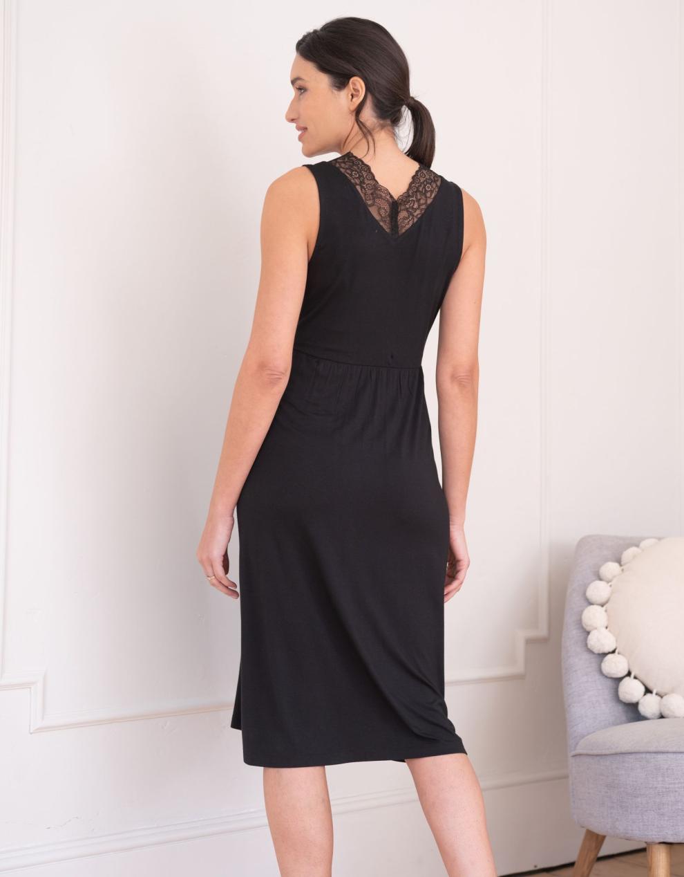 Women Seraphine Sleepwear | Lace Trim Crossover Maternity-To-Nursing Nightie