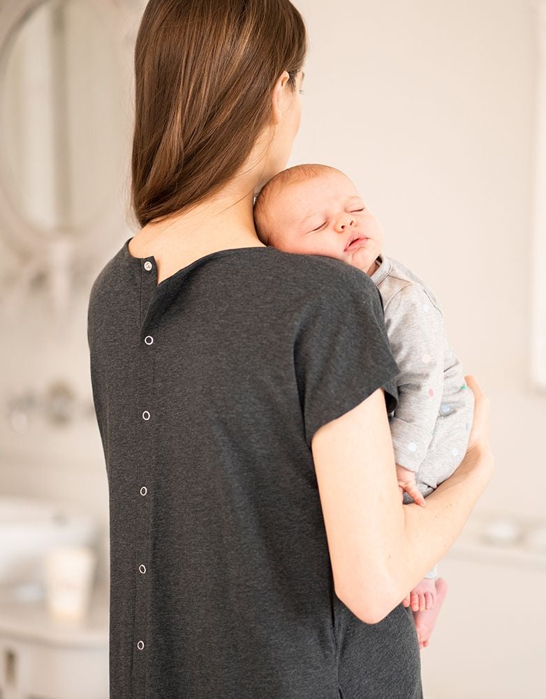 Women Seraphine Sleepwear | Maternity Hospital Bag Midi Labor Gown In Organic Cotton US