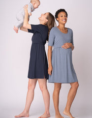 Women Seraphine Sleepwear | Stretch Jersey Maternity &amp; Nursing Nighties – Twin Pack