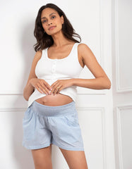 Women Seraphine Sleepwear | Woven Shorts &amp; Vest Pyjama Maternity-To-Nursing Set