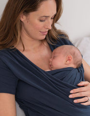 Women Seraphine Tops | Navy Cotton Short Sleeve Skin To Skin Top