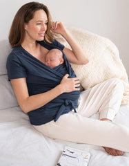 Women Seraphine Tops | Navy Cotton Short Sleeve Skin To Skin Top