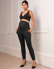 Women Seraphine Trousers &amp; Skirts | Slim Leg Black Maternity Pants
